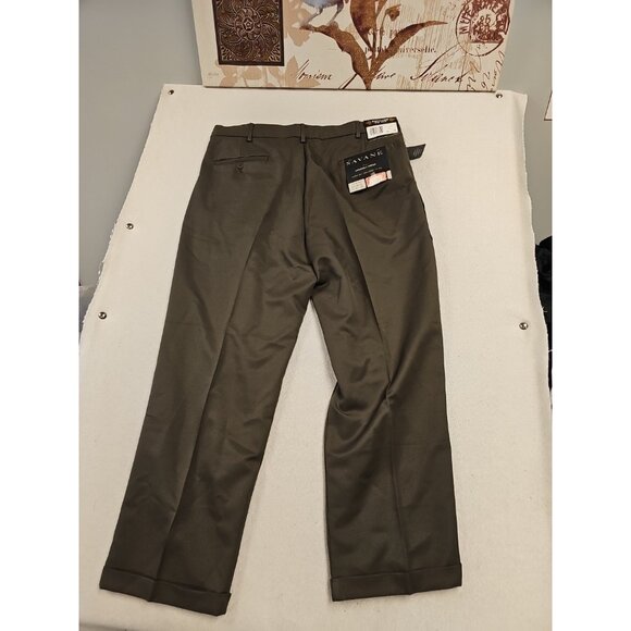 NWT SAVANNE Men's Pants 38x29 Brown  Straight Fit  Pleated Comfort Waist New - Picture 6 of 8